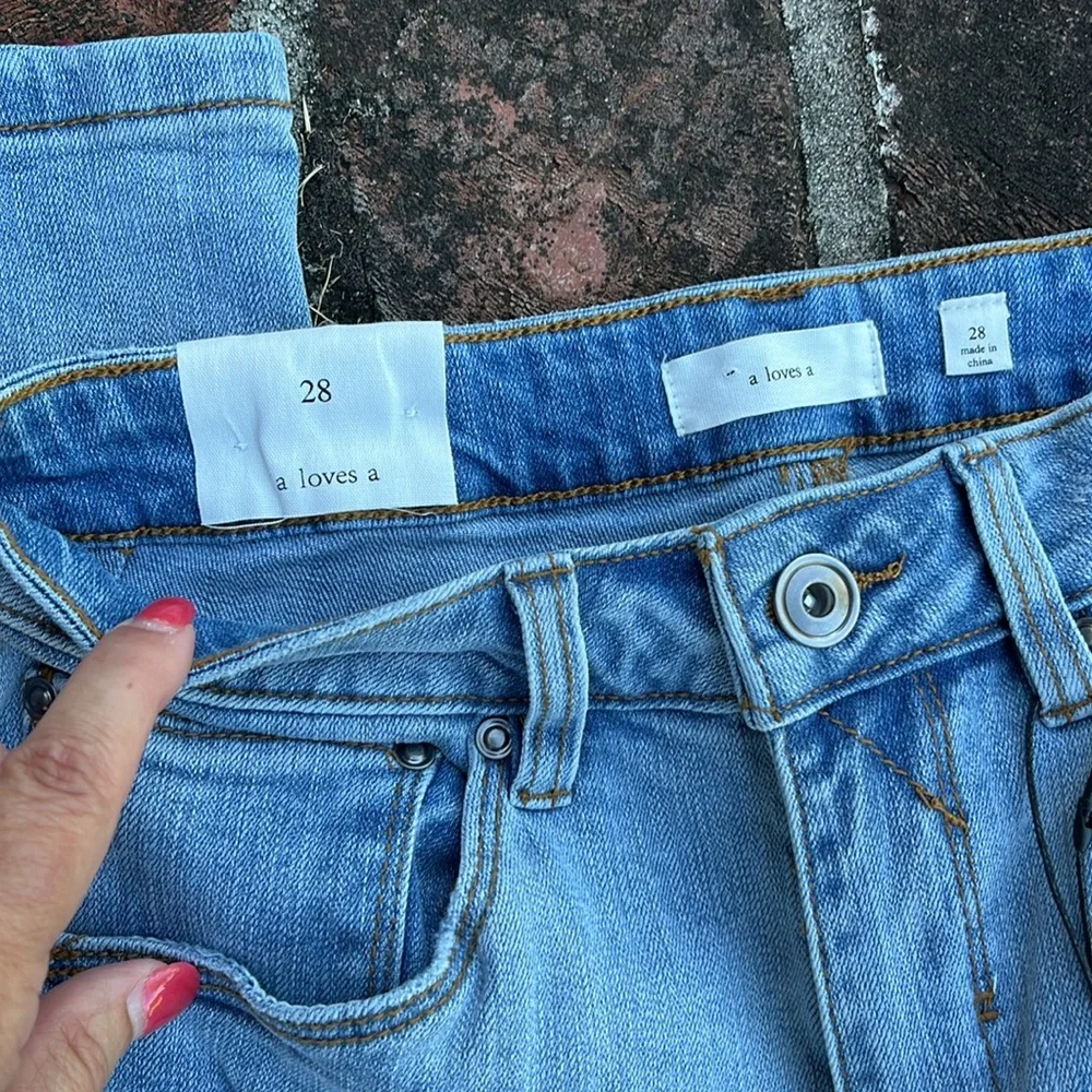 A loves A distressed high rise ankle skinny jeans NWT size 28 - Picture 2 of 6
